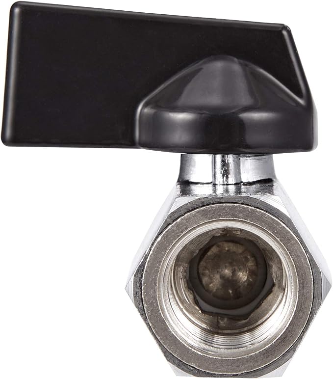2 Pack Brass Mini Ball Valve 1/4" NPT Female x Male Thread Shut-Off Valve - Image 5