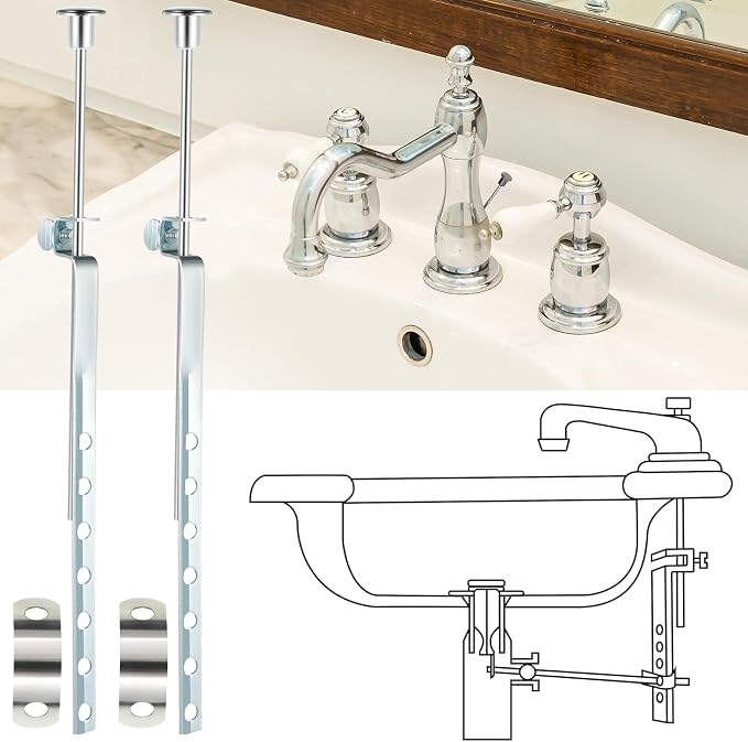 Enhon 2 Pack Universal Lavatory Pop Up Drain Lift Rod, and Spring Clip Kit - Image 7