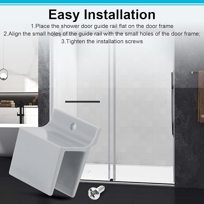 M6209 Sliding Shower Door Bottom Track, 1/2-inch Channel, Suitable - Image 7