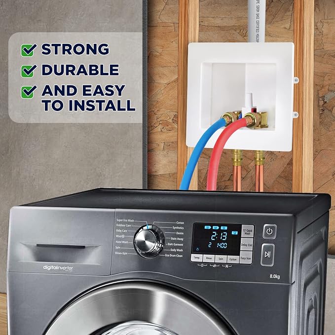 Highcraft Washing Machine Outlet Box Dual Drain, 1/2" Press Connection Valve - Image 6