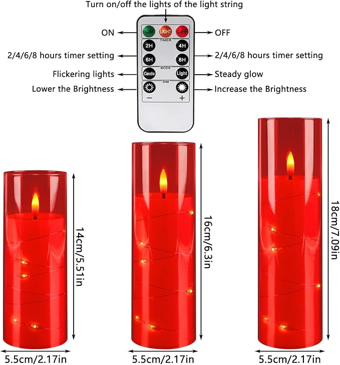 12‑Pack Red Flameless LED Candles - Image 3