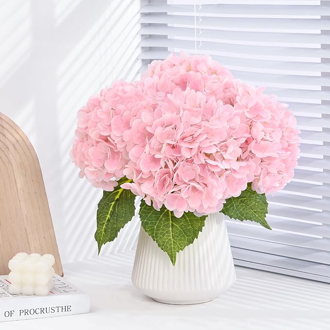 3Pcs 21in Latex Real Touch Hydrangea Artificial Flowers | Lifelike Large - Image 8