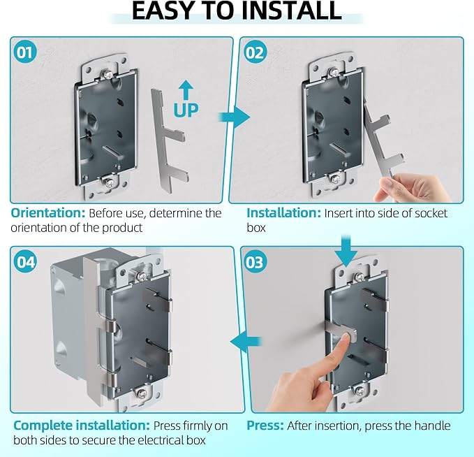15 PCS Switch Box Straps, Electrical Box F Clips Support | Strap on Electrical - Image 4