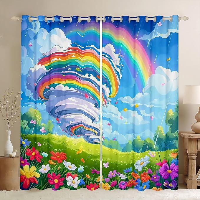 jejeloiu 3D Tornado Blackout Shades Window Treatments Natural Disaster Window by jejeloiu