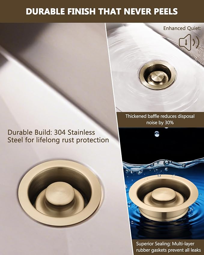 Garbage Disposal Flange and Sink Stopper Champagne Bronze - Image 4