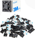 XHF 200 PCS 1/2" Black Self Adhesive Cable Zip Tie Mounts Wire Cable Clips by XHF