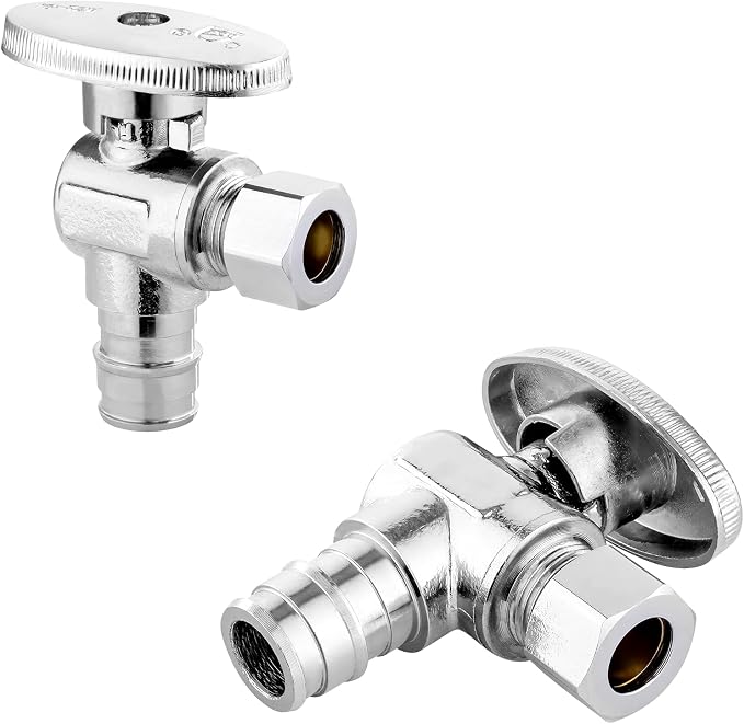 50PC HeSun 1/2" PEX-A Expansion x 3/8" OD Compression Angle Stop Valve | PEX-A by HeSun