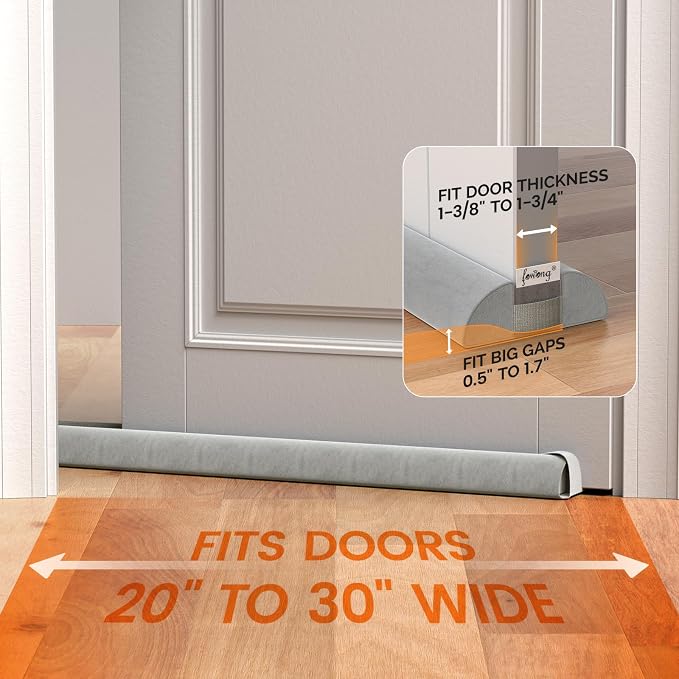 fowong Door Draft Stopper 30 Inch, Upgraded Triangle Design - Image 2
