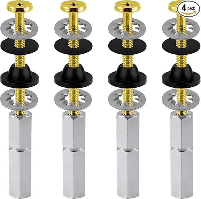 Hibbent 4 PCS Universal Toilet Seat Bolts Kit, Brass Bolts by Hibbent