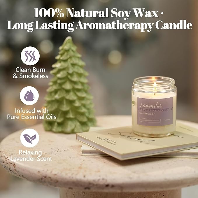 Scented Candles Gift Set for Women, Sandalwood Rose & Eucalyptus Mint. 42 oz - Image 5