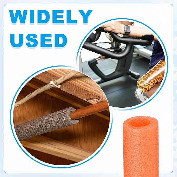 PATIKIL Pipe Insulation Foam Tube Foam Pipe Tubing Covers Orange 2Pcs | 13/16" - Image 5