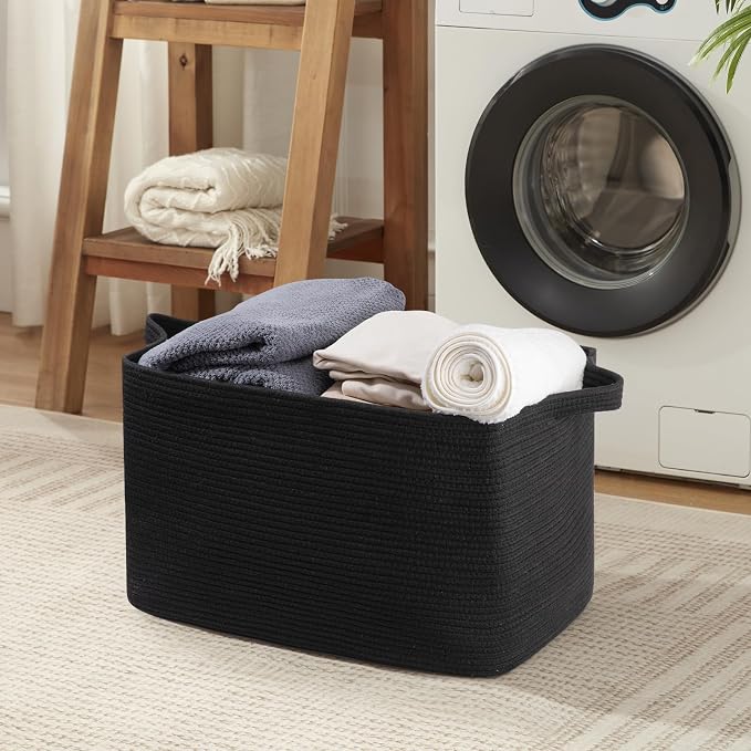 OIASKET 95L Extra Large Blanket Basket, Rectangle Nursery Blanket Storage - Image 6