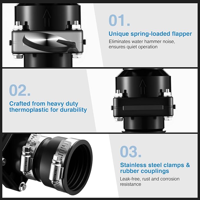 Tellingyou Sump Pump Check Valve Fits 1-1/2 inch or 1-1/4 inch Pipe | Slip On - Image 3