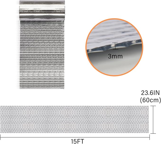 Double Reflective Insulation Roll, 23.6 in X 15 FT Window Insulation - Image 2