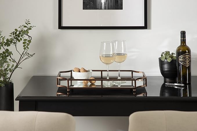 Kate and Laurel Ciel Modern Scalloped Tray; 19 x 13 x 3. Bronze; Decorative - Image 2