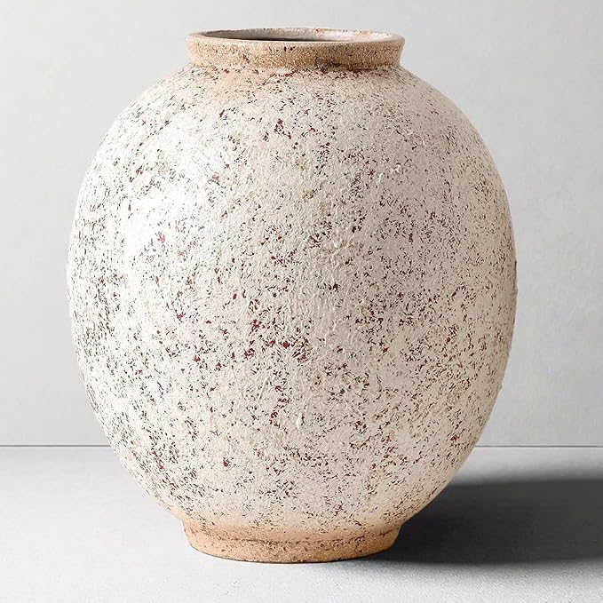 Large Round Ceramic Vase, 9.8“ H, Round & Tall, Indoor Table Living Room Decor by KayolinCommunity