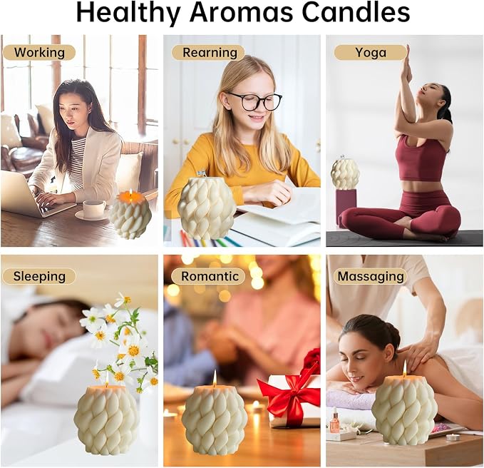 Knot Ball Candle Handmade Pillar Scented Decorative Candle, or shelf - Image 6