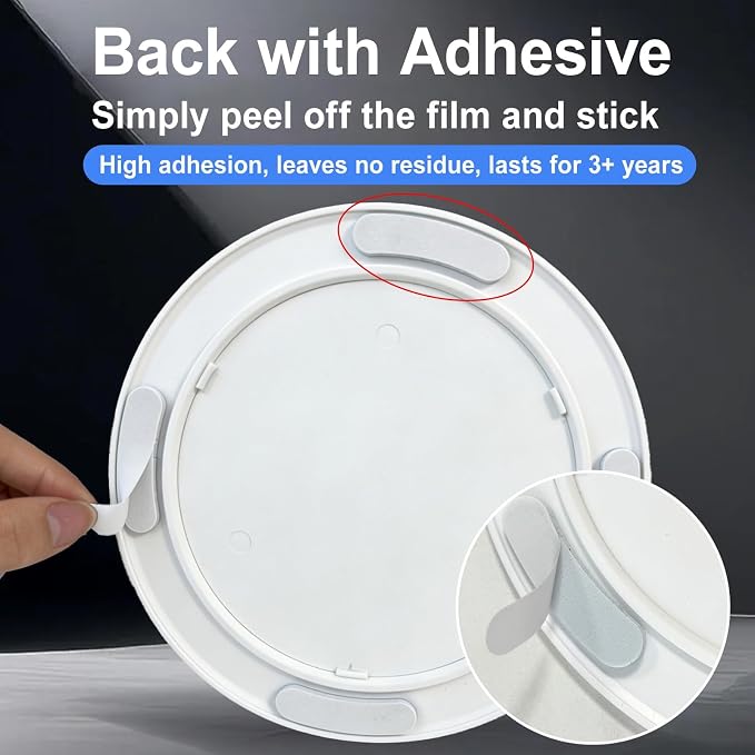 Plastic Access Panel 2 Pack, ABS Round Wall Hole Cover Plate, 3 Second Adhesive - Image 5