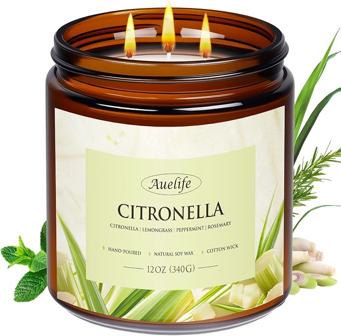 Scented Candles, 12oz Large 3-Wick Candle by Auelife