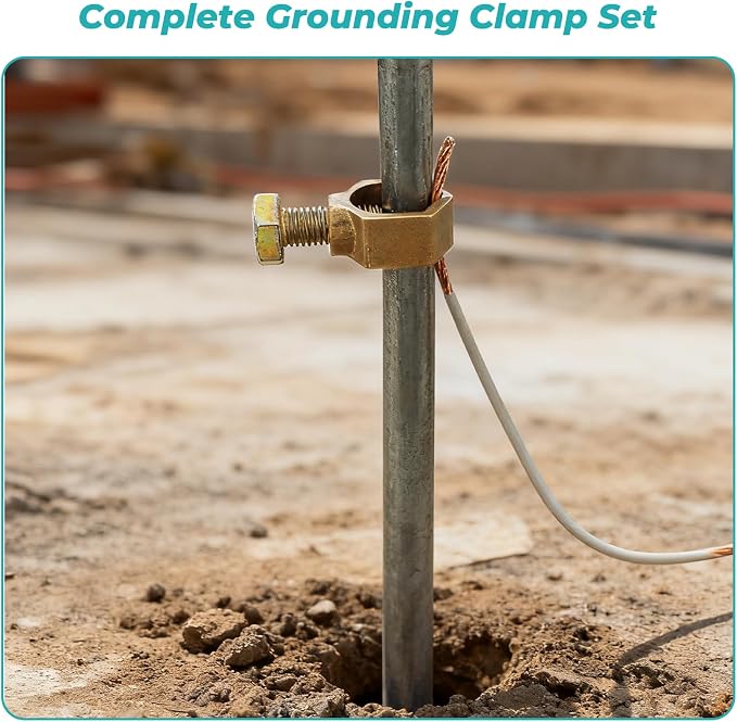Copper Ground Clamp Set, Includes 2 Grounding Rod Clamps | Copper Ground Clamp - Image 4