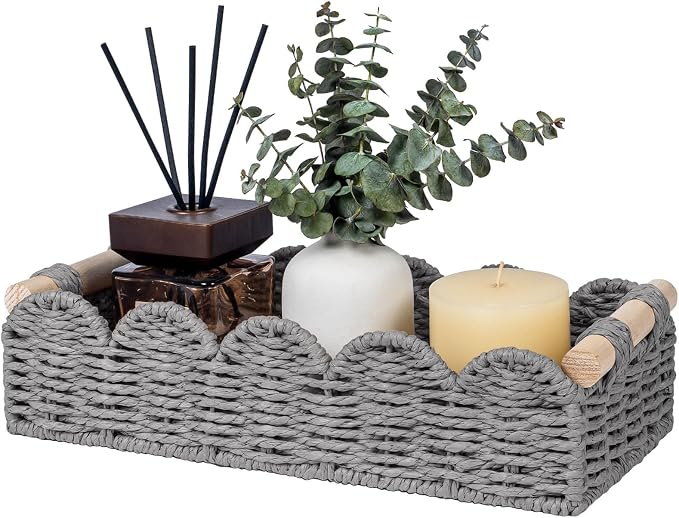 CubesLand Toilet Paper Storage Basket Organizer, Small Wicker Decor Basket | by CubesLand