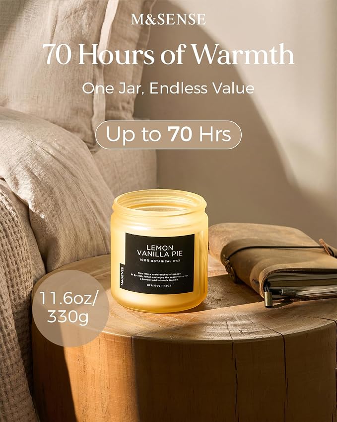 M&SENSE Lemon Vanilla Scented Candles - Image 3
