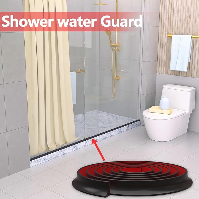 Raycity Silicone Shower Threshold Water Dam Barrier, 39 Inch, Shower Water - Image 7