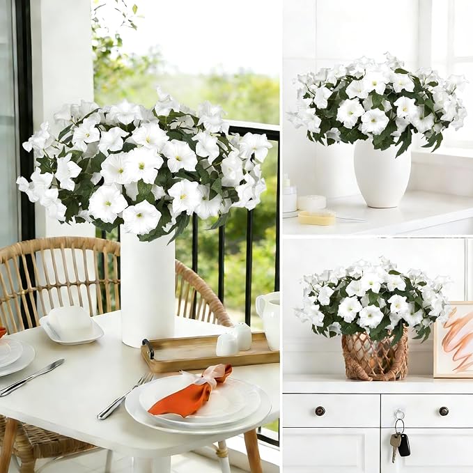 Artificial Flowers for Outdoors, Faux Petunias Spring Summer Decoration - Image 4