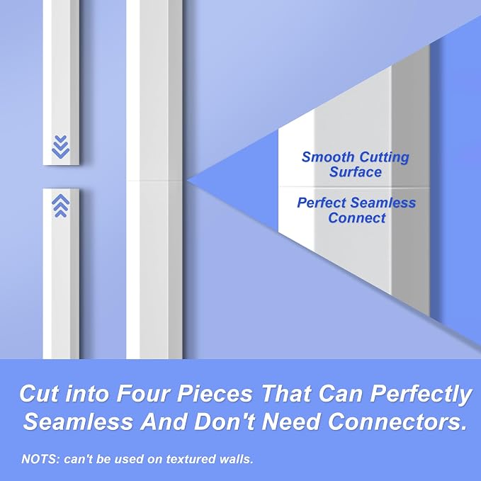 TV Cord Hider, Self Adhesive 44in Cable Raceway Kit, Holds Up to 4 Cables | - Image 5