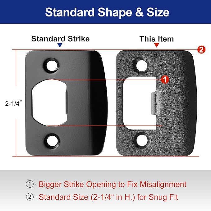 Standard Door Strike Plate Ultra Heavy-Duty Version, 2-1/4" x 1-3/4" | 2.5mm - Image 3