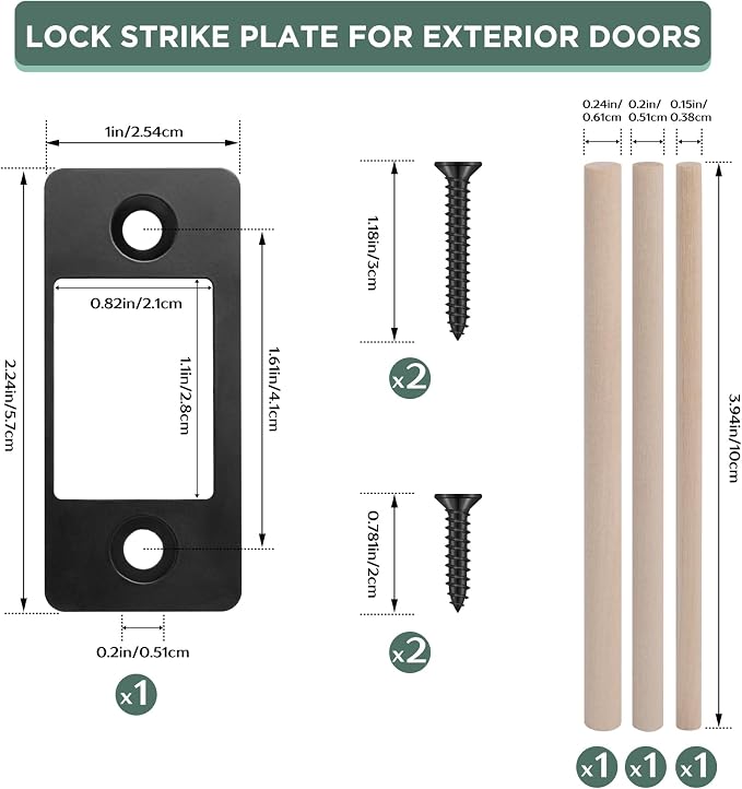 1 Pk Upgrade Large Hole Deadbolt Restorer Strike Plates, Stainless Steel Round - Image 2