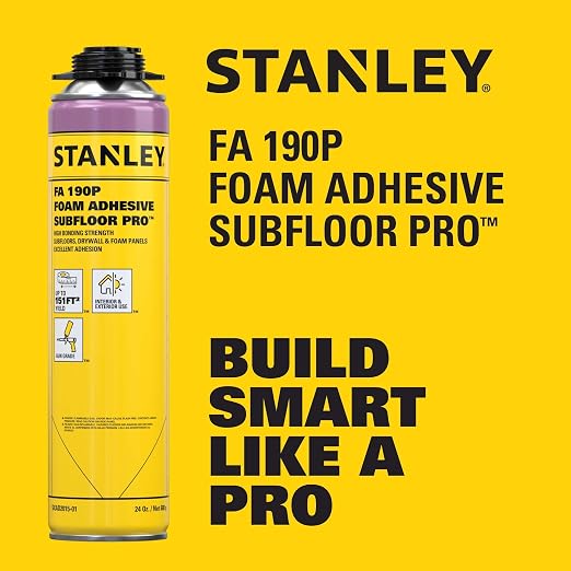 Stanley FA190P Subfloor Adhesive Kit – Polyurethane Expanding Foam Construction - Image 2