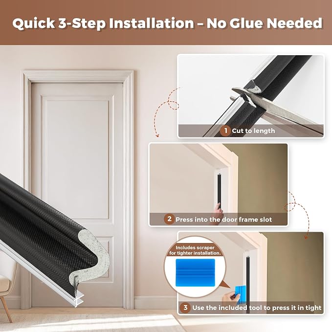Weather Stripping Door Seal, 60 FT Kerf Foam Strip - Image 5