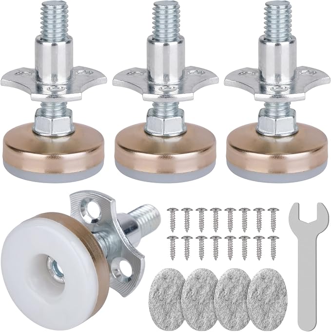 Heavy Duty Furniture Levelers 3/8''-16 Thread w/ T-Nut Kit Furniture Leveling by Sanchamy