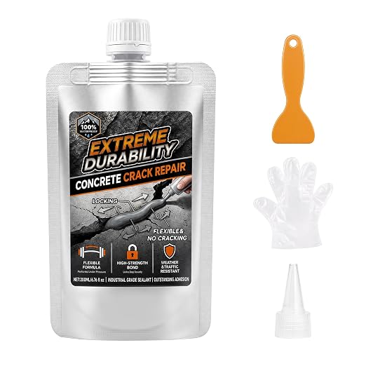 Concrete Crack Filler, 200ML Self Leveling Gray Repair Kit by Unknown