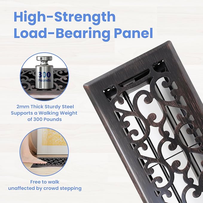 Howeall 4x10 Inches 2 Pack Heavy Duty Walkable Floor Register - Image 2