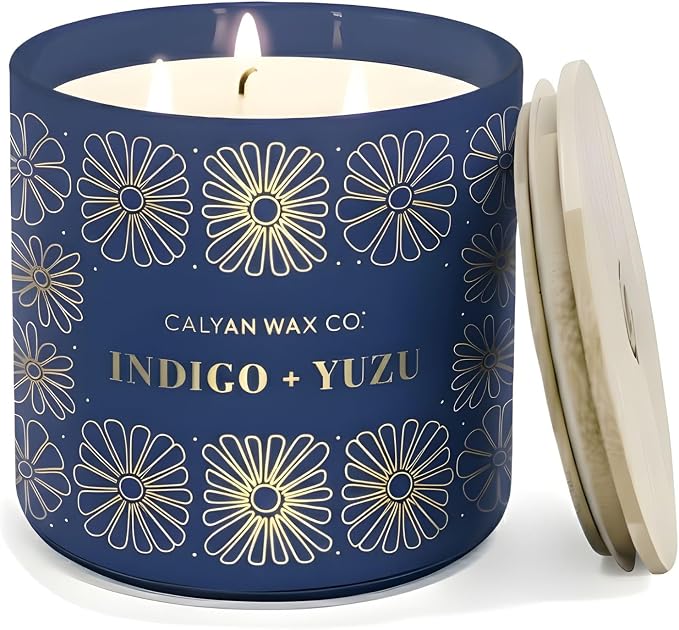 Indigo & Yuzu 3 Wick Scented Candle by CalyanWaxCo