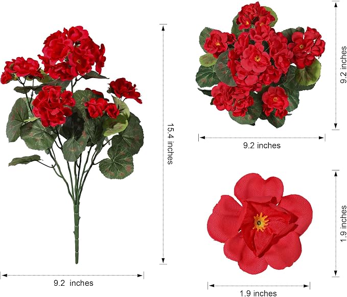 Artificial Geraniums Fake Flowers - Image 6