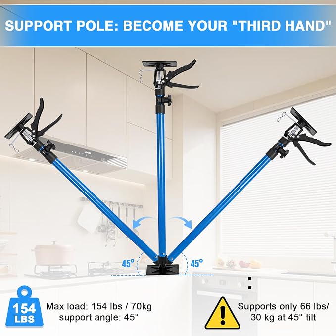 Cabinet Jacks 2Pcs, Adjustable Support Pole 45" to 114", Ceiling Jack | - Image 8