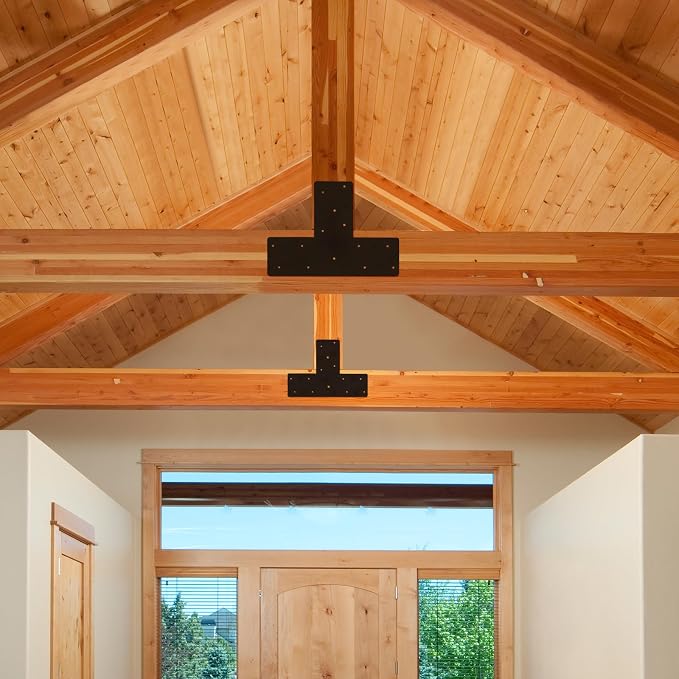 2 Pcs 16.9"x 5" T Post Bracket for Pergola | Mending Plate Fit 6x6|8x8 - Image 7
