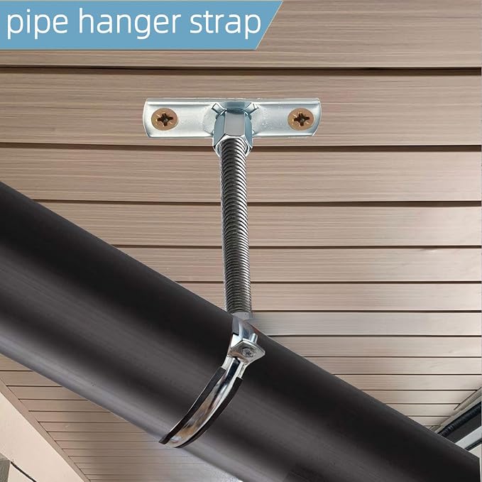 2 Sets Premium 8 Inch Adjustable Pipe Metal Bracket，Heavy Duty Galvanized Iron - Image 8