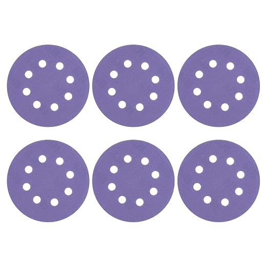 HARFINGTON 25Pcs 5Inch Sanding Disc 8 Hole 180Grit Purple Aluminum Oxide | Hook by HARFINGTON