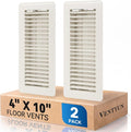 4" x 10" Floor Register Vent Covers 2-Pack, Cream White by VENTYUN