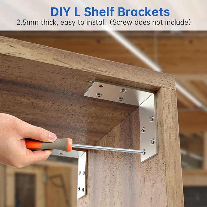 3x3x1.5 L Brackets Heavy Duty, Galvanized Corner Brace | 90 Degree L-Shaped - Image 2
