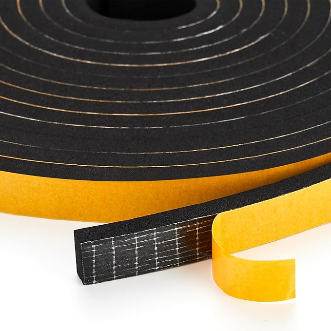 Ravinte Weather Stripping Door Seal, 2 x 1 Adhesive Foam Tape, 6.5 FT | by Ravinte