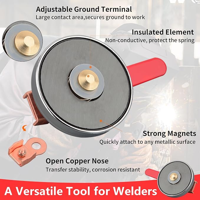 MUTUACTOR 500 AMP Magnetic Welding Ground Clamp, Φ3.34” Strong Gripping Quick - Image 3