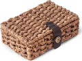 Decorative Box with Lid, Wicker Storage Basket, Water Hyacinth Woven Decorative by LOHONER