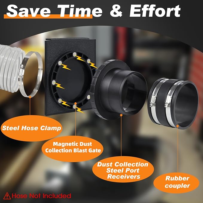 4"Magnetic Dust Collection Fittings, Mag 4Inch Blast Gate - Image 5