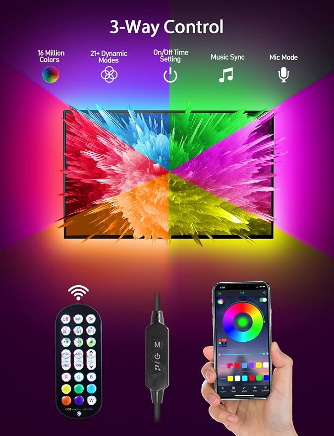 MATICOD LED Lights for TV Led Backlight, 9.84ft RGB Led Strip Lights USB TV - Image 2