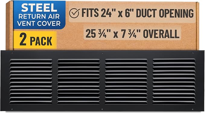 Fits 24x6 Duct Opening | Steel Return Air Grille by Handua | Vent Cover Grill by Handua